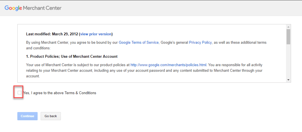 Terms and Conditions for Google Merchant Center | WooCommerce Google Shopping